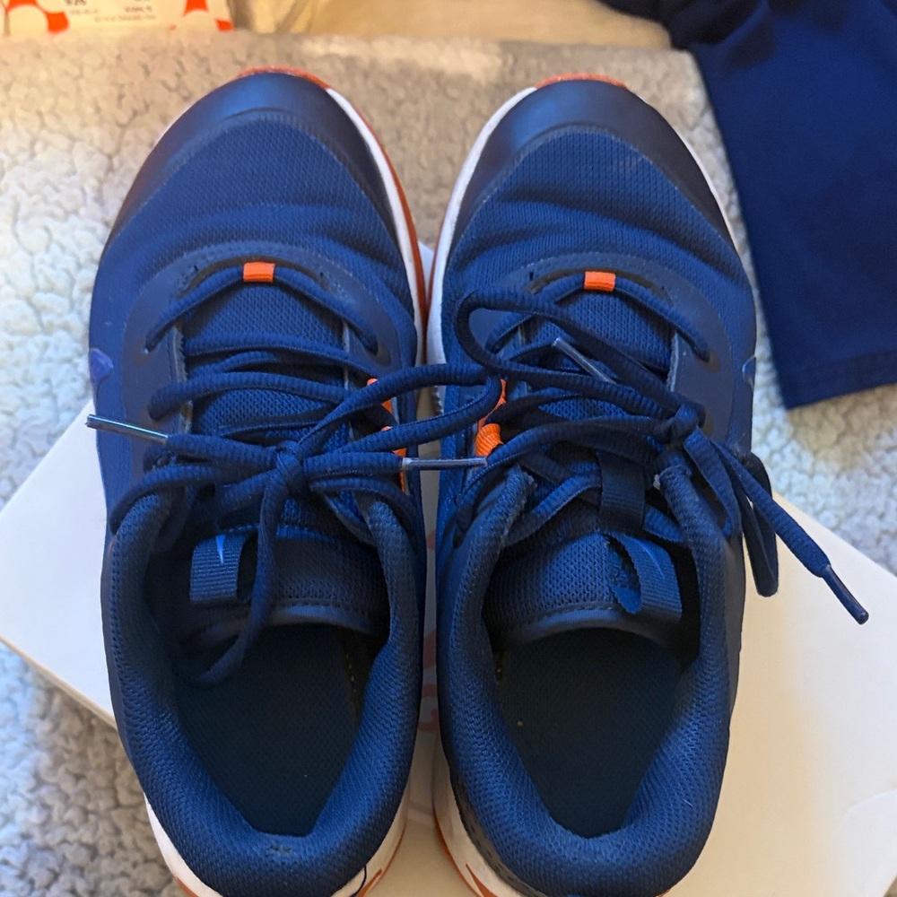 Navy and Orange Athletic Sneakers
